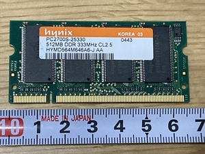 ■hynix DDR 333MHz CL2.5 512MB / SONY VAIO ノートパソコン 管理0443