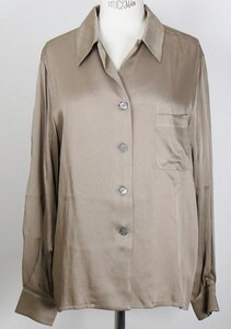 VINTAGE HERMES SILK SHIRT size 40 エルメス シルク 開襟 シャツ ブラウス b8812