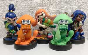 amiibo スプラトゥーン ボーイ ガール イカ グリーン オレンジ 緑 アミーボ ネオンピンク オクトリング