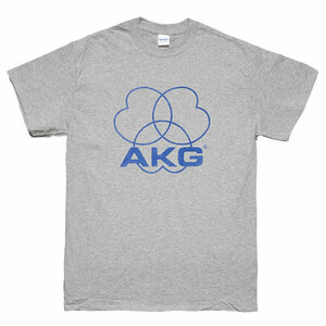 [Mサイズ]AKG （アーカーゲー） ヘッドフォン マイクロフォン オールドロゴTシャツ スポーツグレー