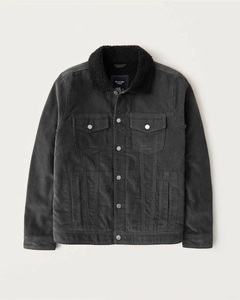 正規品 新品 Abercrombie＆Fitch アバクロンビー＆フィッチ US-S 襟ボア ライニングコーデュロイジャケット コーデュロイGジャン 黒