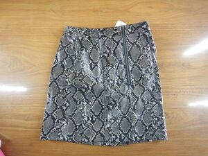 GU ジーユー　フェイクレザーミニスカート　(パイソン)　YG TE 09 BLACK ウエスト61cm 合皮　222-328423 (03-01) Sサイズ　未使用　skirts