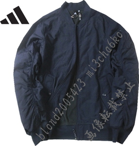 ■新品【adidas】アディダス GOLFに最適 化繊中綿＆裏フリース起毛保温 フルジップジャケット■NV/3XL(XXXL)