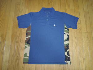 SOPHNET. ソフネット カモフラ柄 サイドパネル ポロシャツ S 紺 CAMOUFLAGE SIDE PANEL POLO /