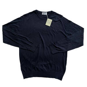 【新品】JOHN SMEDLEY クルーネックニット XXL ジョンスメドレー HATFIELD コットン NAVY