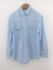 ◇ ZARA BASIC Z1975 DENIM ザラベーシック 長袖 デニムシャツ サイズEUR S USA S MEX 26 ライトブルー系 レディース E