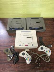 Sega Saturn 3consoles 3controllers tested セガ サターン 本体3台 コントローラ3台 動作確認済 B708D2