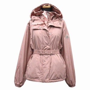 美品 20SS モンクレール MONCLER CASSE GIUBBOTTO フリル ジャケット ブルゾン パーカー ロゴ F10931A73900 サイズ0 ピンク レディース