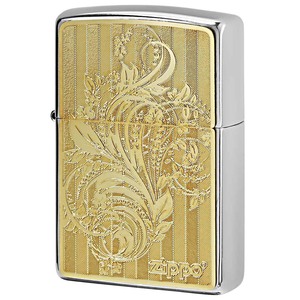 Zippo ジッポライター アラベスク 唐草 ＃200 ゴールドプレート ニッケルメッキ 2MP-アラベスクB GP メール便可