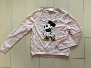 ユニクロ女の子セーター大人気ミッキーマウスピンク色セーター140ｃｍ