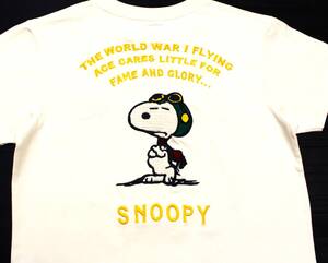 YTS63東洋Sピーナッツ テーラー東洋 半袖Tシャツ スヌーピー ウッドストックUSエアーフォース パイロットSNOOPY刺繍PEANUTS福TAILOR TOYO 