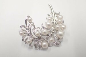 ◆◇美品　MIKIMOTO/ミキモト　シルバー　アコヤパール　ブローチ　8.6g　6.0㎜-3.5㎜◇◆