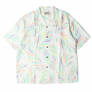 WACKO MARIA ワコマリア シャツ サイズ:L 23SS リーフ 柄 レーヨン ハワイアンシャツ アロハシャツ LEAF HAWAIIAN SHIRT ホワイト 白 半袖