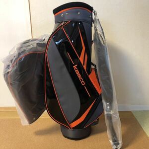 新品未使用！KASCO フード・肩掛けストラップ付　ゴルフバッグ　カーボン調　キャディバッグ　バッグのみ