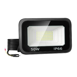 即納 50W LED投光器 1台 昼光色 6000k IP66 防水防塵 800W相当 超高輝度 8000lm 極薄型 LED 作業灯 広角 屋外 照明 AC 80-150V 送料無料