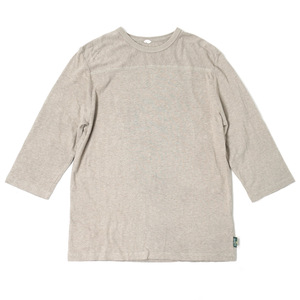 GOHEMP BASIC FOOTBALL TEE【S】ベージュ 7分袖 オーガニックコットン ゴーヘンプ 麻 フットボール Tシャツ 