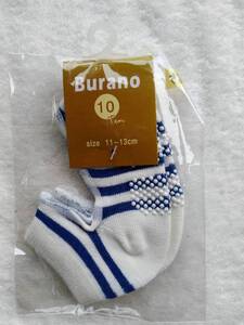 新品 ☆Burano☆ 11～13㎝ 靴下 ボーダー 青色 @KB3965