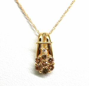 1円〜!!▼K18 天然ダイヤモンドネックレス▼N 約1.8g 約40.0cm 0.50ct necklace diamond EB3/EB3S400