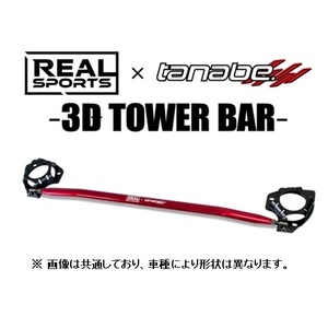 リアルスポーツ×タナベ 3Dストラットタワーバー (フロント) デリカD5 CV5W　RRCV5WSTB-F