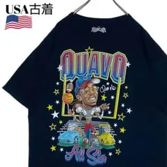 USA古着 QUAVO Tシャツ 黒 XL ラッパーtシャツ バンt