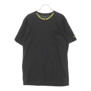 CHROME HEARTS クロムハーツ NECK LOGO S/S TEE ネックロゴ プリント 半袖カットソー Tシャツ ブラック/イエロー