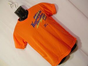 ssy2350 MIZUNO ミズノ 半袖 Tシャツ オレンジ ■ 胸にプリント ■ クルーネック 内側メッシュ ポリエステル100 スポーツ Sサイズ