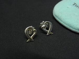 1円 ■美品■ TIFFANY＆Co ティファニー パロマピカソ ラビングハート SV925 ピアス アクセサリー レディース シルバー系 FJ4293