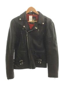666 Leather Wear◆MADE IN ENGLAND/ダブルライダースジャケット/36/BLK