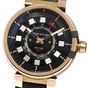 ルイ・ヴィトン LOUIS VUITTON Q1BG1 タンブール エボリューション スピンタイム K18PG GMT 自動巻き メンズ _780973【ev10】