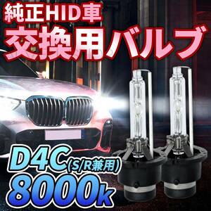 8000K HID D4C D4S D4R 兼用 バルブ 12V ヘッドライト 2個 ホンダ バーナー 交換用 車検対応 35W スバル 明るい 白 国内検品後出荷 未使