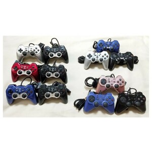 【ジャンク品】　PS2コントローラー12台セットまとめ　ホリ　HORI　フジワーク　アナログ振動パッド2　極