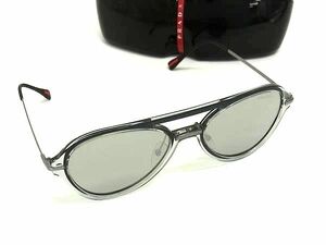 1円 ■極美品■ PRADA プラダ SPS 04T 57□19 MQG-2B0 140 3N ミラーレンズ サングラス 眼鏡 メガネ クリア×シルバー系 BI6171