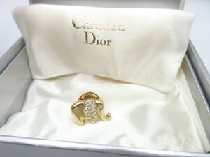 【激レア】箱付き★ゾウモチーフ Christian Dior ピンバッジ クリスチャン ディオール ヴィンテージ レディース ir-24-m26