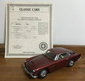 絶版 ダンバリーミント 1964 アストンマーチン DB5 Saloon 赤 1/24 Aston Martin ダイキャスト ミニカー DanburyMint RED 証明書 1105-01