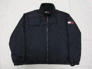 ☆ 90s TOMMY HILFIGER GOLF トミーヒルフィガー ナイロン フリース リバーシブル ジャケット sizeM 紺×緑 ☆USA古着 セーリングギア OLD