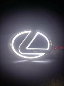 1個～レクサスLEXUS 125mm 立体タイプ LEDエンブレム ホワイト RX UX LS RX300 RX330 RX350 IS250 LX570 is200 is300 ls400