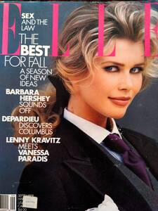 ♪ELLE（英語版輸入雑誌）1992年9月号！クラウディア・シファーヴァネッサ・パラディレニー・クラヴィッツスーパーモデル外国語雑誌