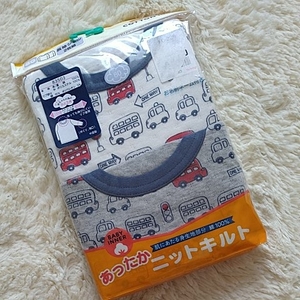 ☆未使用品☆【サイズ80】長袖インナー　2枚セット　身生地綿100％ 141　車でグレー