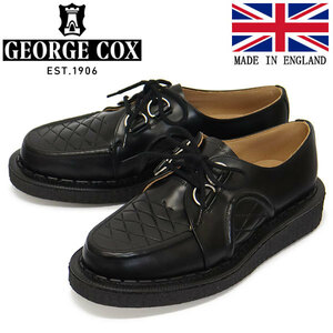 GEORGE COX (ジョージコックス) HAMILTON DACE IVC ラバーソール レザーシューズ 040 BLACK UK8-約27.0cm