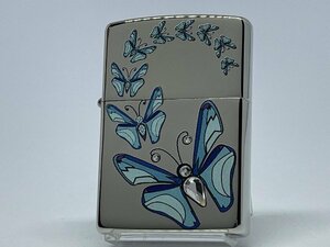 送料無料 ZIPPO[ジッポー]バタフライ スワロフスキー ブルー 未使用品