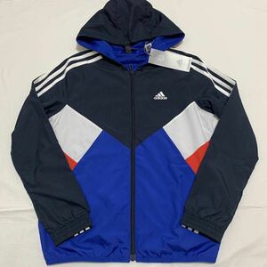 新品　定価4690円　150 アディダス　カラーブロック　ウィンドブレーカー　パーカー　adidas HE9406