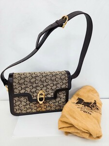 CELINE セリーヌ ショルダーバッグ 斜め掛け ブラウン馬車金具#is0049