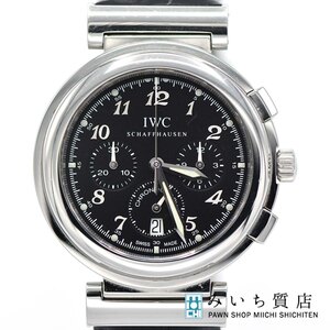 質屋 腕時計 稼働 IWC ダ・ヴィンチSL クロノグラフ IW372810 クォーツ SS 黒文字盤 ベルト尾錠社外品 24k731-1 みいち質店