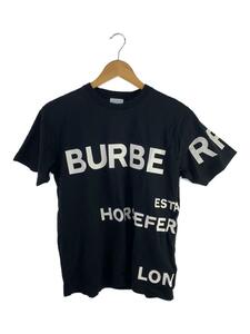 BURBERRY◆ホースフェリープリントオーバーサイズ/Tシャツ/XXS/コットン/BLK/黒/8040764