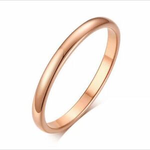 新品 8.5号 ステンレスリング ピンクゴールド　ユニセックス ローズゴールド 抗アレルギー シンプル 高品質 結婚指輪 ステンレス 送料無料