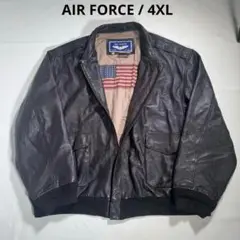 4XL✨ AIR FORCE AIRBORNE LEATHER レザー ブラウン