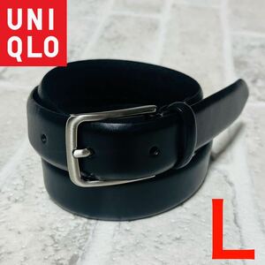 未使用 UNIQLO ユニクロ レザーベルト イタリアンレザー ブラック メンズ レディース ユニセックス 8913