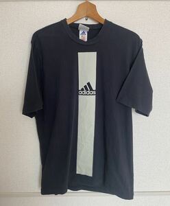 00s アディダス adidas ロゴ Tシャツ 万国旗タグ O 黒