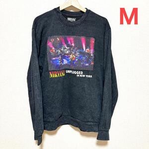 即決【日本未発売】US正規品 NIRVANA オフィシャル スウェット Mサイズ/ブラック ニルヴァーナ カートコバーン 海外限定 バンドTシャツ長袖