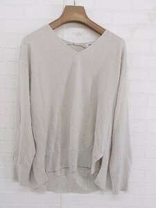 ◇ natural couture ナチュラルクチュール Vネック 長袖 ニット セーター サイズF ベージュ系 レディース P